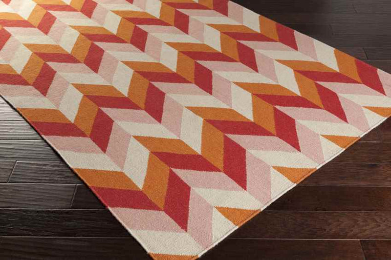 Tupelo Modern Bright Orange/Garnet Area Rug