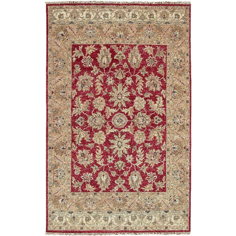 Vienna Traditional Beige/Burgundy Area Rug