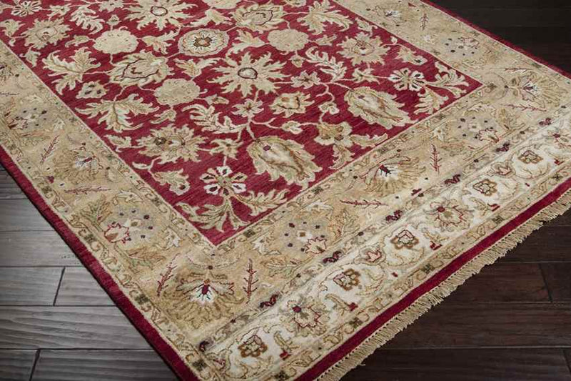 Vienna Traditional Beige/Burgundy Area Rug