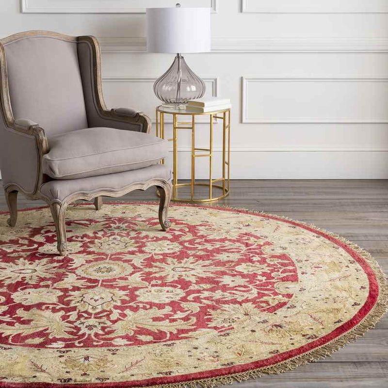 Vienna Traditional Beige/Burgundy Area Rug