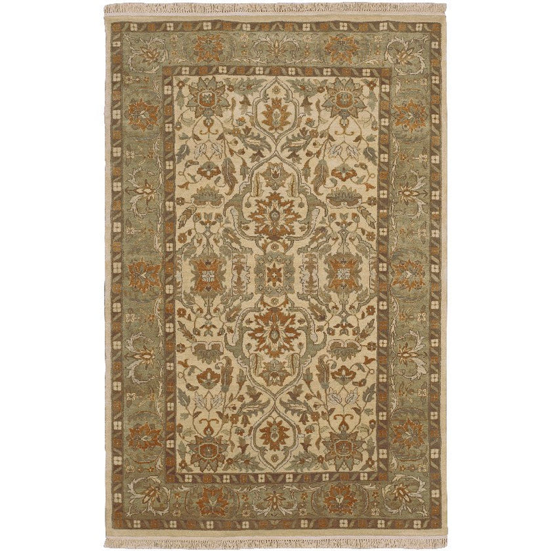 Walnut Traditional Beige Area Rug