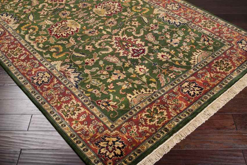 Warrenton Traditional Green Area Rug