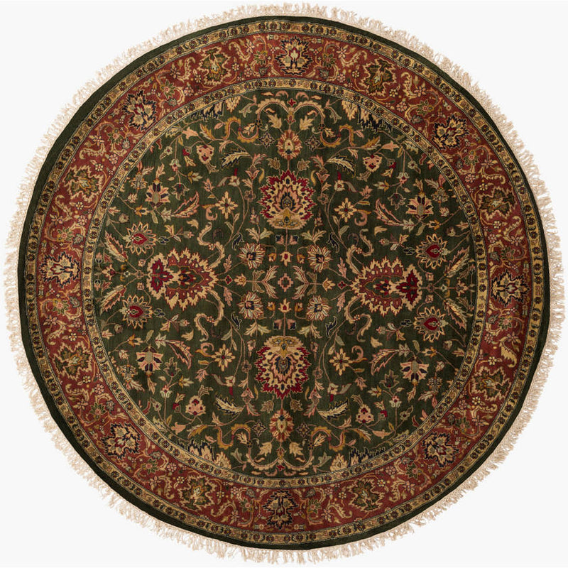 Warrenton Traditional Green Area Rug