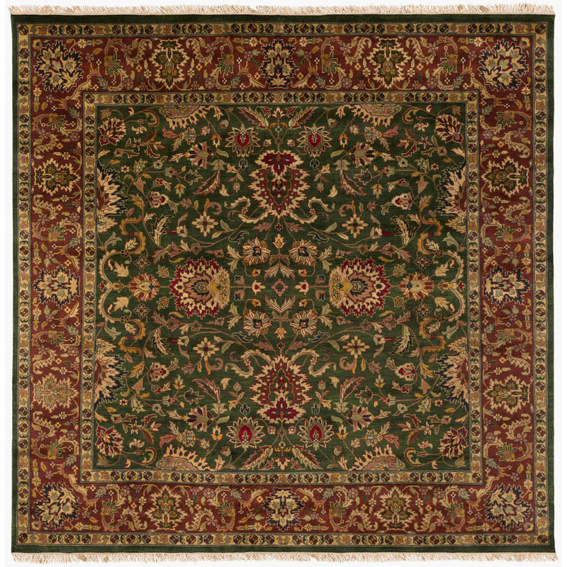 Warrenton Traditional Green Area Rug