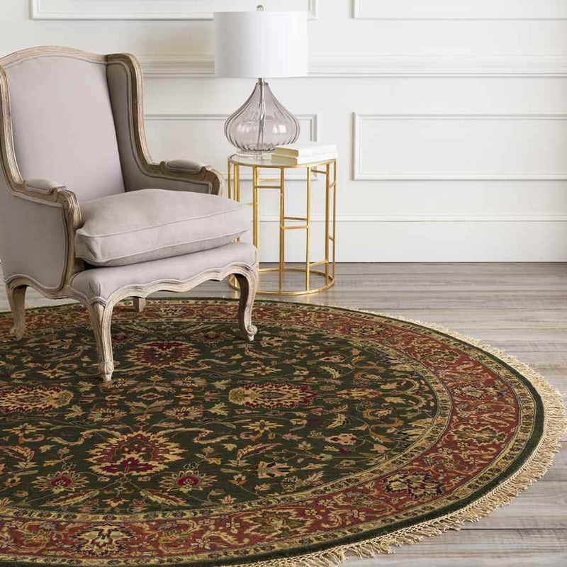 Warrenton Traditional Green Area Rug