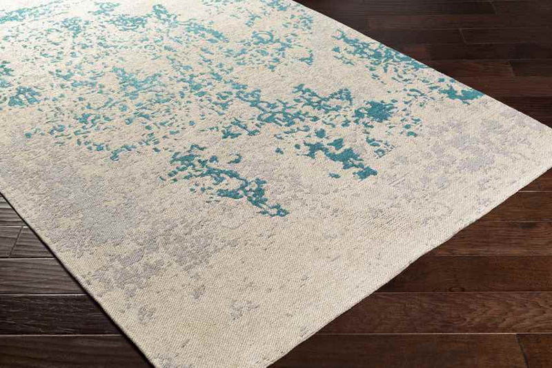 Coalville Modern Teal Blue/Silver Area Rug