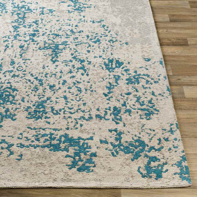 Coalville Modern Teal Blue/Silver Area Rug