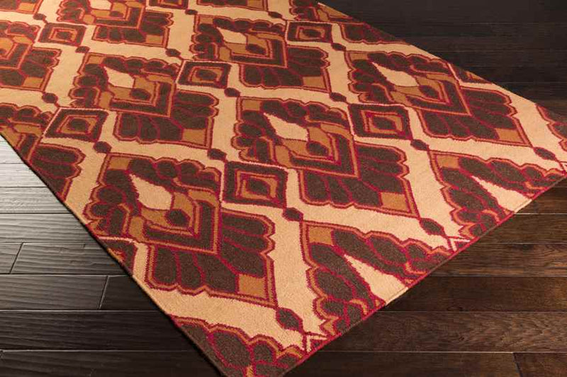 Adeline Global Dark Red/Burnt Orange Area Rug