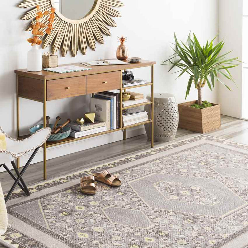 Scafati Traditional Charcoal Area Rug