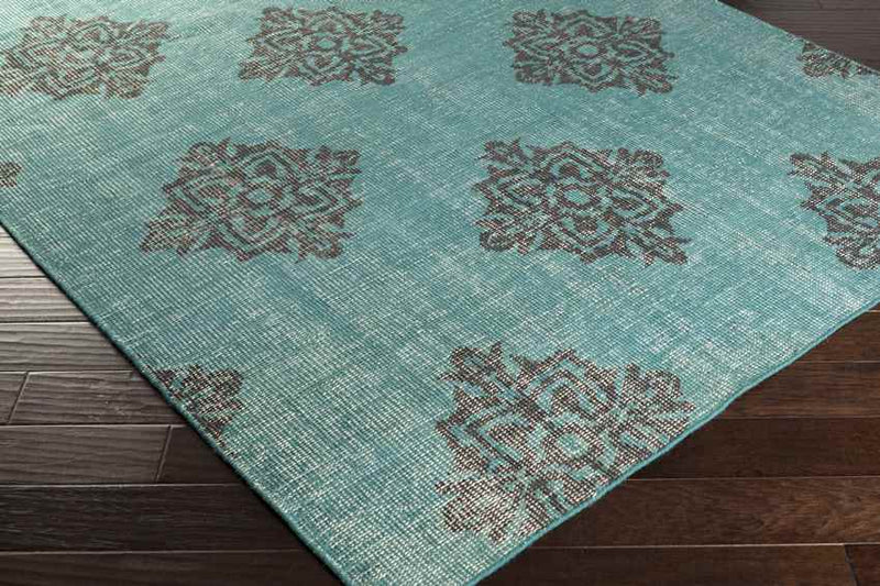 Benld Traditional Teal/Gray Area Rug