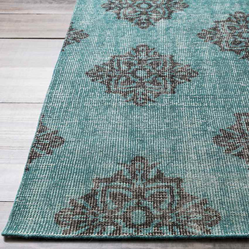 Benld Traditional Teal/Gray Area Rug