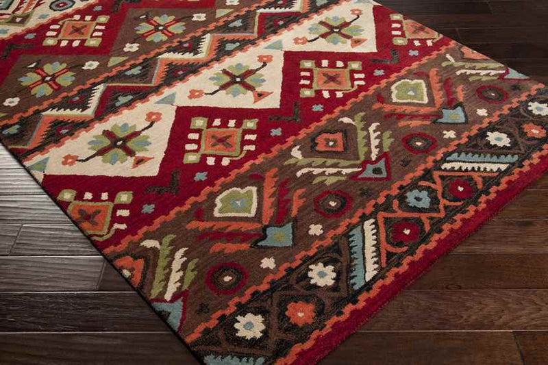 Crewkerne Rustic Dark Red Area Rug