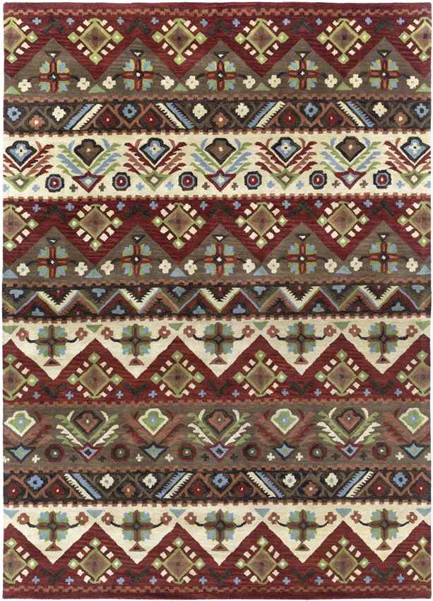 Crewkerne Rustic Dark Red Area Rug