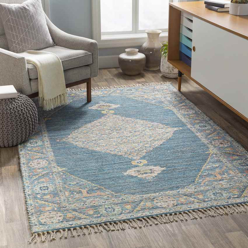 Daventry Traditional Aqua Area Rug