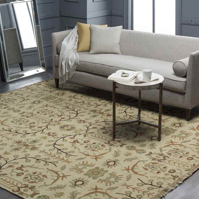 Hawes Traditional Tan Area Rug