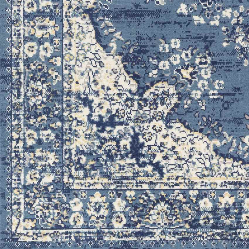 Leek Traditional Navy Area Rug