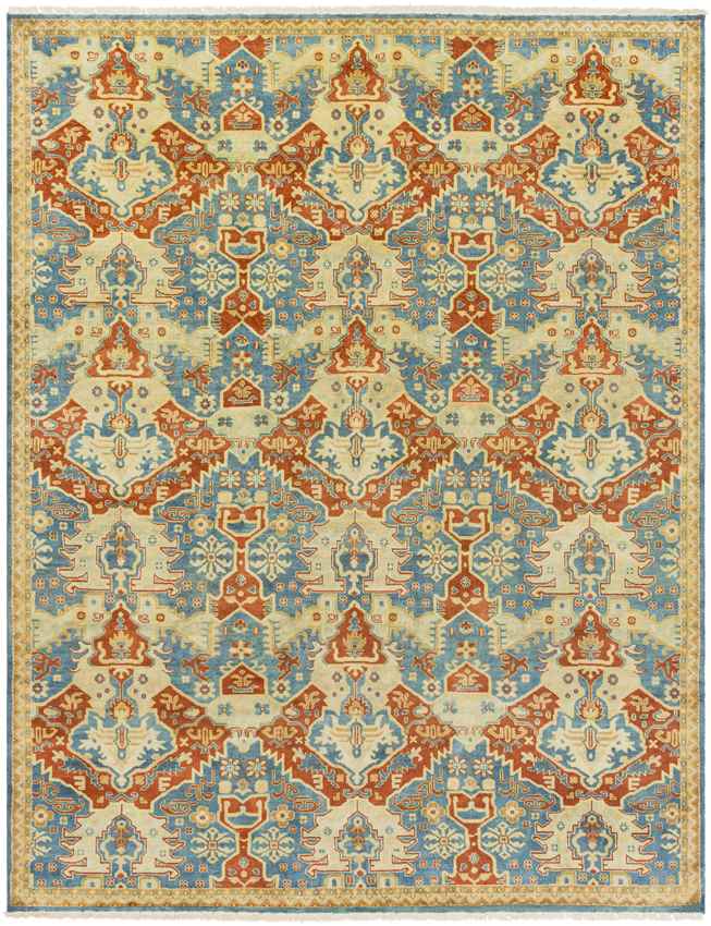 Luton Traditional Sky Blue Area Rug