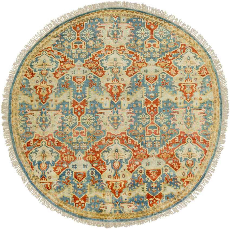 Luton Traditional Sky Blue Area Rug