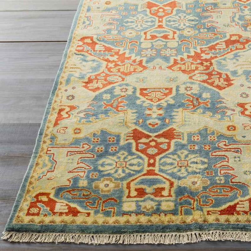 Luton Traditional Sky Blue Area Rug