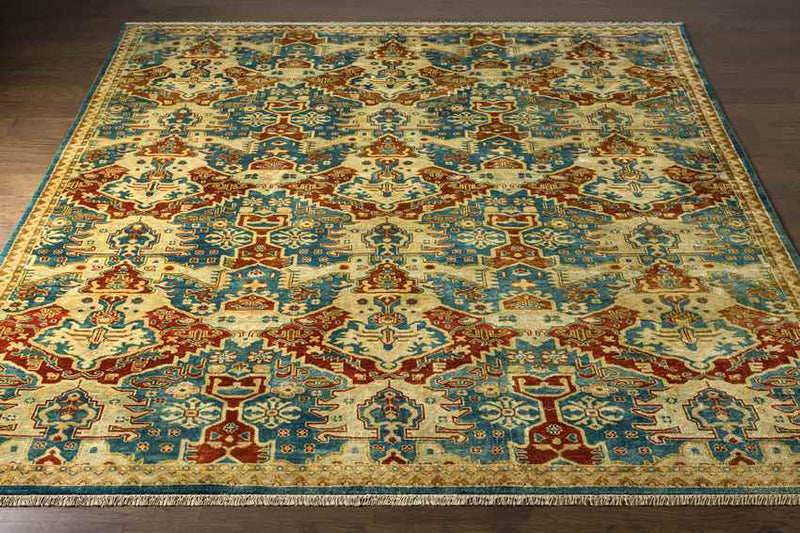 Luton Traditional Sky Blue Area Rug