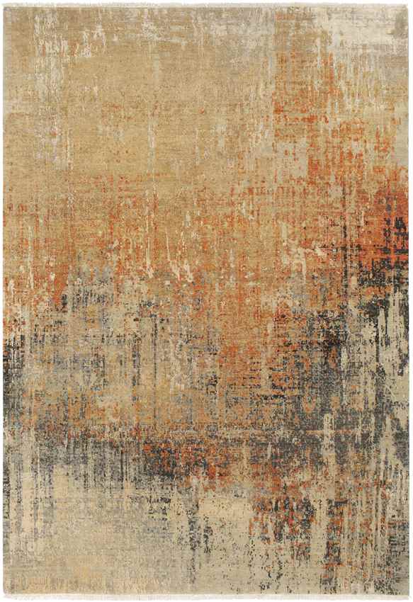 Mitcham Modern Burnt Orange Area Rug