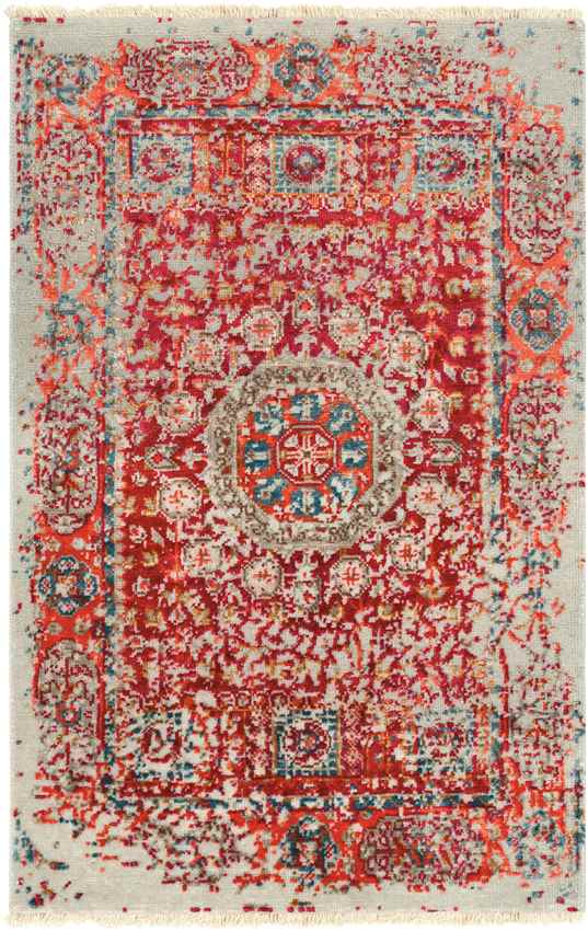 Newhaven Traditional Bright Red Area Rug