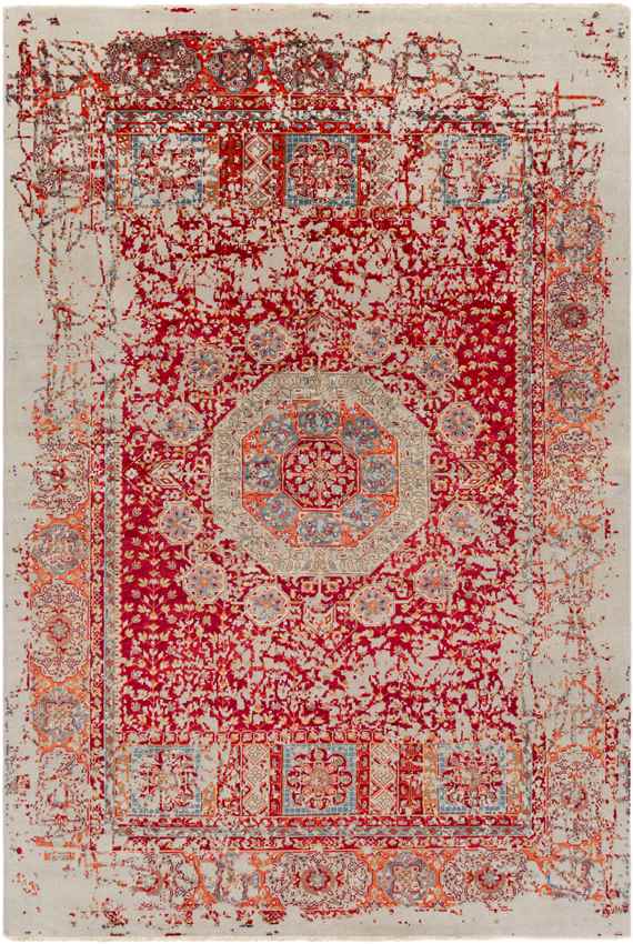 Newhaven Traditional Bright Red Area Rug