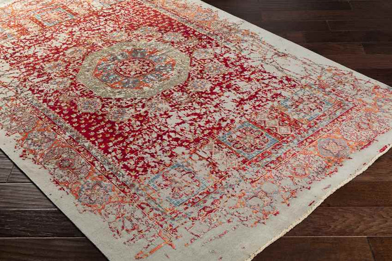 Newhaven Traditional Bright Red Area Rug