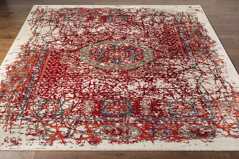 Newhaven Traditional Bright Red Area Rug