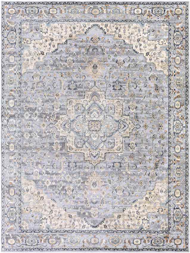 Raunds Traditional Dark Blue Area Rug