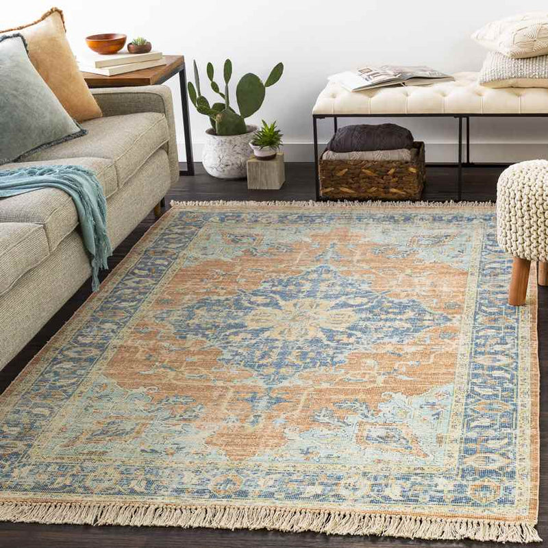 Sandbach Traditional Sky Blue Area Rug