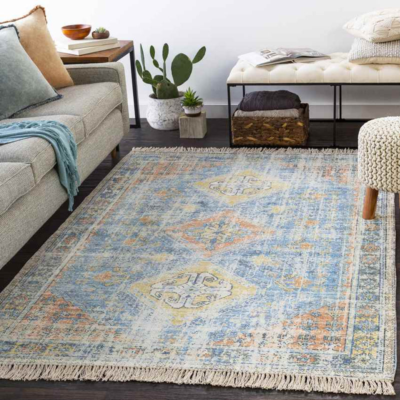 Sandown Traditional Sky Blue Area Rug