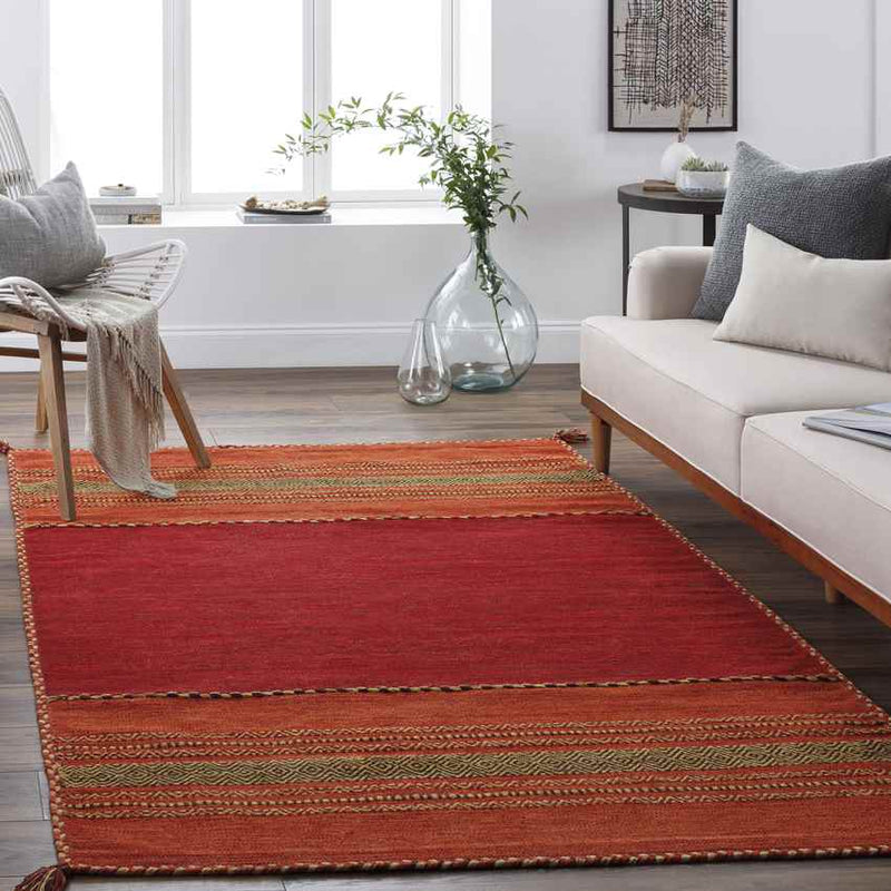 Slough Global Dark Red Area Rug