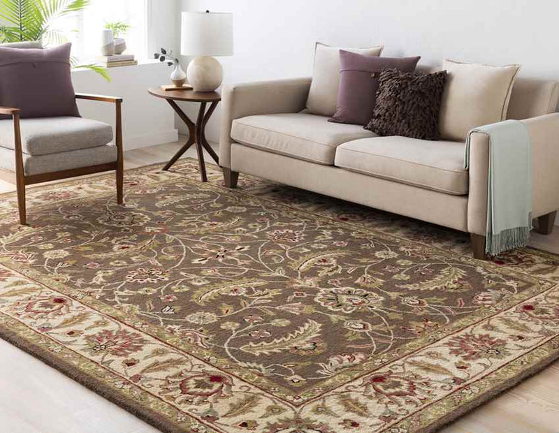 Cochrane Traditional Dark Brown Area Rug