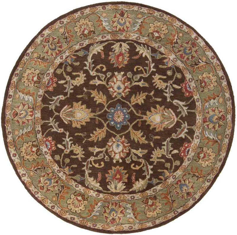 Daysland Traditional Dark Brown Area Rug