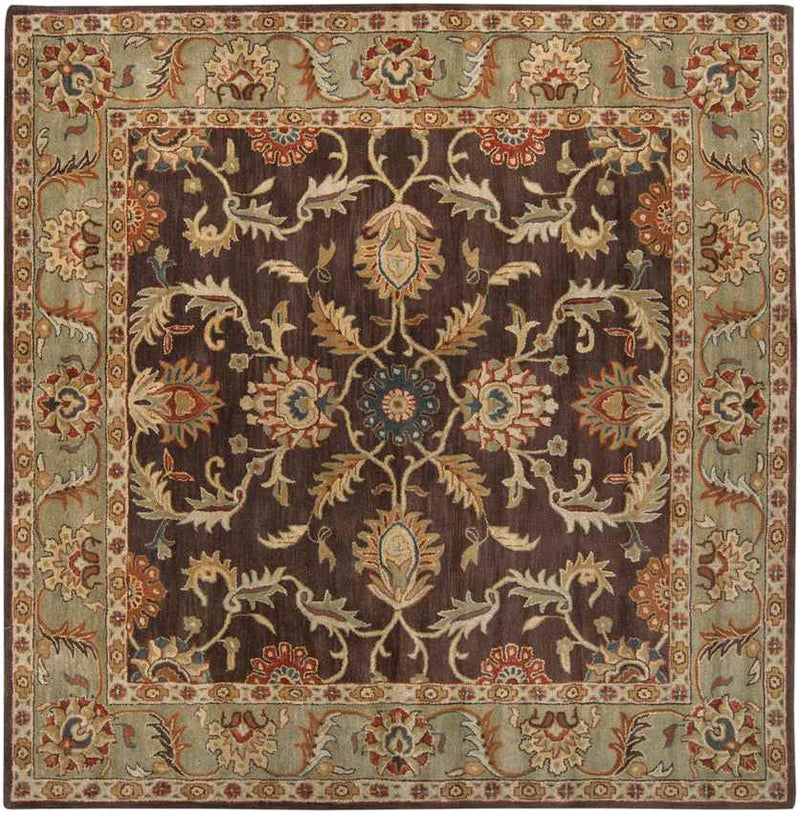 Daysland Traditional Dark Brown Area Rug