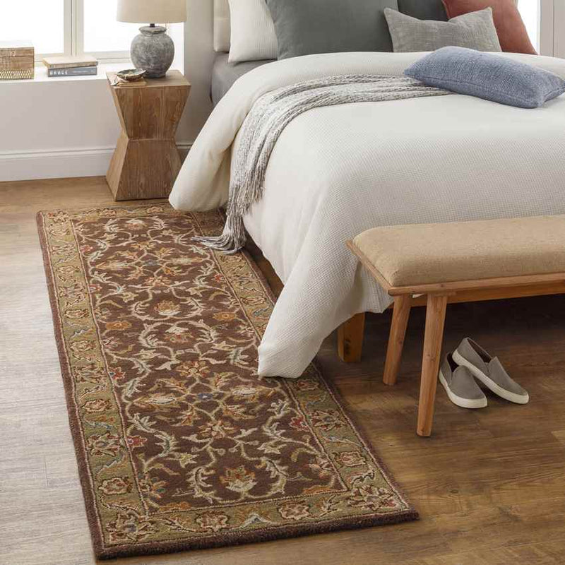 Daysland Traditional Dark Brown Area Rug