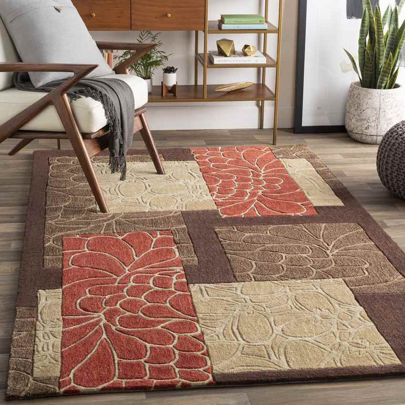 Elk Point Modern Burnt Orange Area Rug