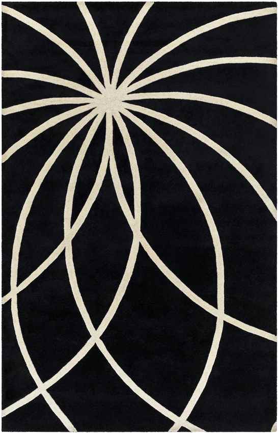 Falher Modern Black Area Rug