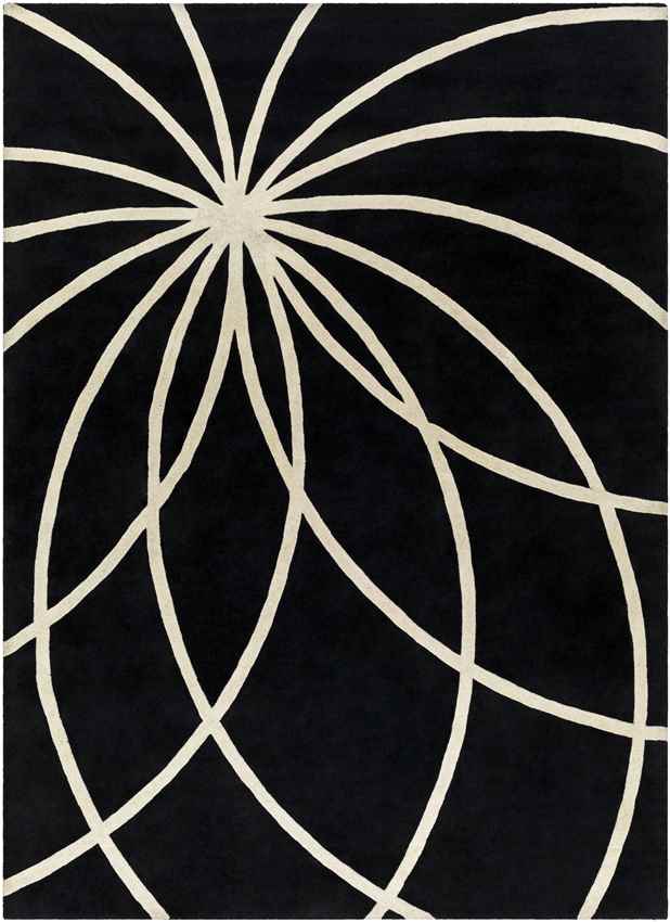 Falher Modern Black Area Rug