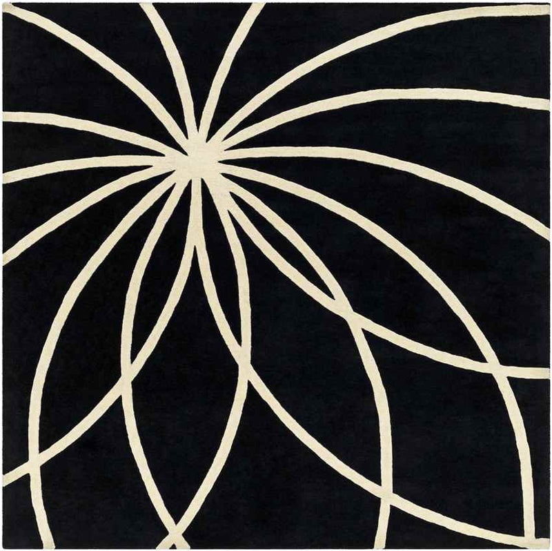 Falher Modern Black Area Rug