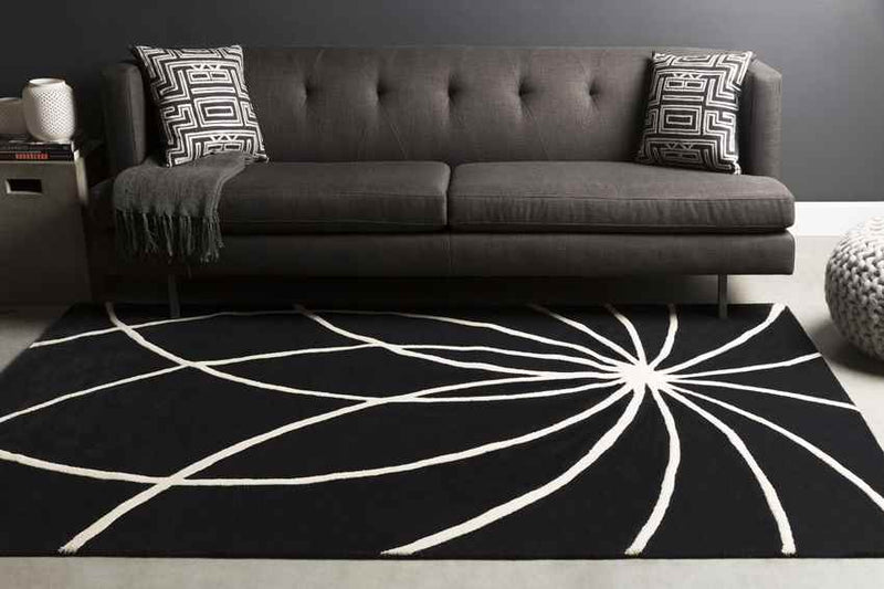 Falher Modern Black Area Rug