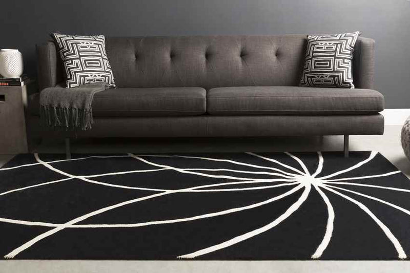 Falher Modern Black Area Rug