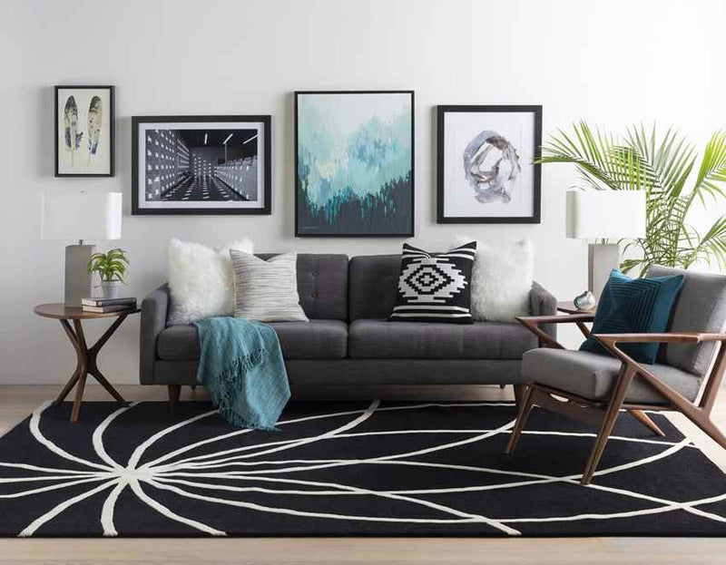 Falher Modern Black Area Rug