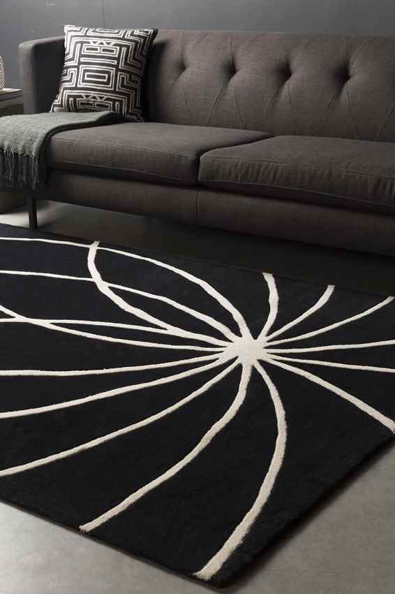 Falher Modern Black Area Rug