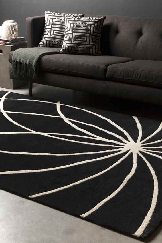 Falher Modern Black Area Rug