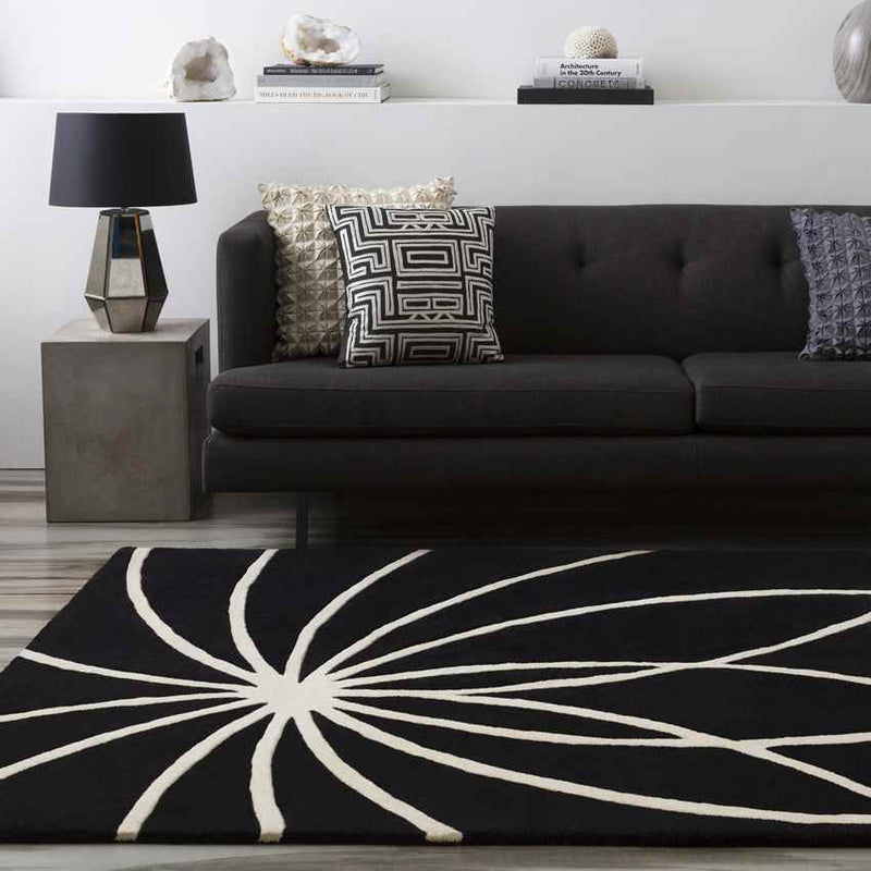 Falher Modern Black Area Rug