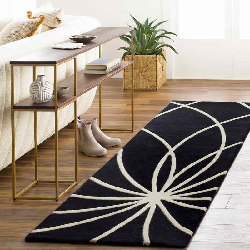 Falher Modern Black Area Rug