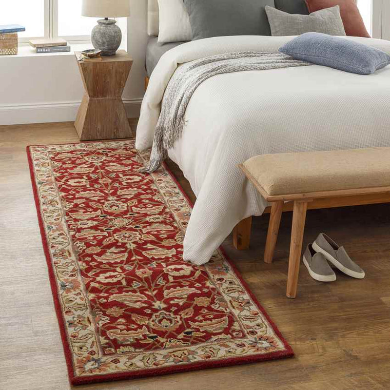 Cochrane Traditional Dark Red Area Rug