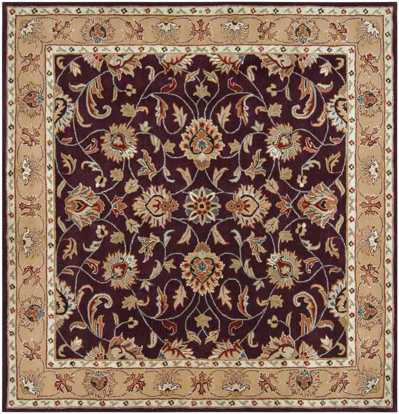 Paris Traditional Burgundy Area Rug